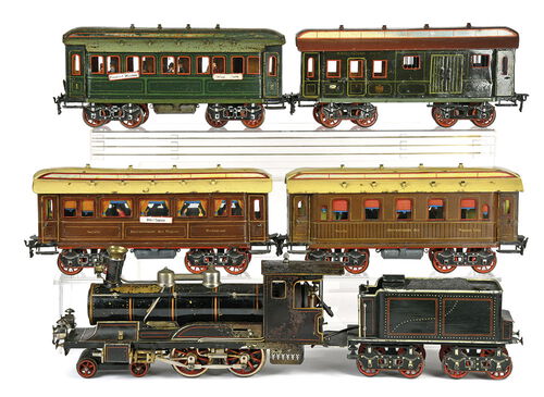 Märklin, Spur 3 Zug, Lok mit Tender und 4 Wagen